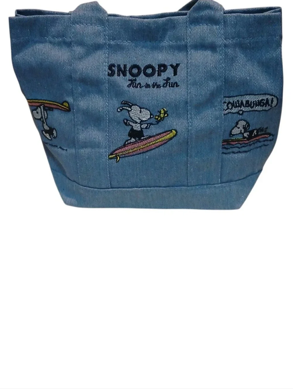 Peanuts -New Snoopy Denim Japanese Style Embroiderd Snoopys, Inside Pocket